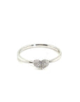 18K White Gold Baby Heart Diamond Ring