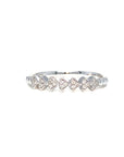 18K White Gold Triangle Link Diamond Ring