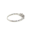 18K White Gold Mini Cluster  Trinity Diamond Ring