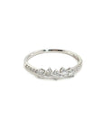 18K White Gold Mini Cluster  Trinity Diamond Ring