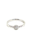18K White Gold Mini Bezel Bubble Diamond Ring
