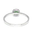 18K White Gold  Mini Baguette Green Sapphire Diamond  Ring