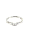 18K White Gold U Shape Diamond Ring
