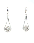 18K White Gold Diamond Earring