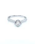18K White Gold Illusion Lotus Dots Diamond Ring