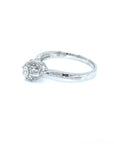 18K White Gold Illusion Lotus Dots Diamond Ring
