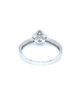 18K White Gold Illusion Lotus Dots Diamond Ring