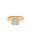 18K Rose Gold Simple Lotus Cluster Diamond Ring