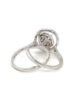 18K White Gold Halo Removable Jacket Lotus Cluster Diamond Ring