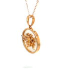 18K Rose Gold Royal Bee Mother of Pearl Diamond Necklace