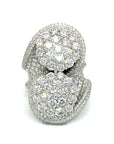 18K White Gold Duo Lotus Cluster Diamond Ring