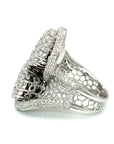 18K White Gold Duo Lotus Cluster Diamond Ring