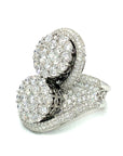 18K White Gold Duo Lotus Cluster Diamond Ring