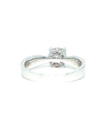 18K White Gold Snap Cushion Top Set Diamond Ring