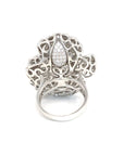 18K White Gold Three D Lotus Pop Up Duo Use Diamond Ring