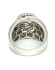 18K White Gold Multi Layer Lotus Top Diamond Ring