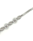 18K White Gold Wave Round Diamond Bracelet