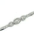 18K White Gold Gradual Heart Diamond Bracelet