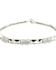 18K White Gold Six Diamond Block Diamond Bracelet