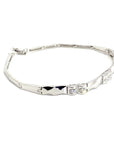 18K White Gold Six Diamond Block Diamond Bracelet