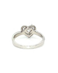 18K White Gold Heart Shaped Diamond Mounting Ring