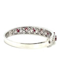 18K White Gold Ruby Bangle