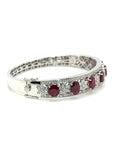 18K White Gold Ruby Bangle