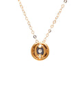 18K Rose Gold Circle Cancer Diamond Necklace