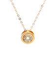 18K Rose Gold Circle Cancer Diamond Necklace