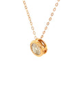 18K Rose Gold Circle Capricorn Diamond Necklace