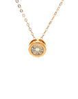 18K Rose Gold Circle Capricorn Diamond Necklace