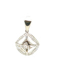 18K White Gold Venetian Window Diamond Pendant