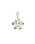 18K White Gold Flower Lotus Midi Solo Diamond Pendant