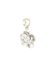 18K White Gold Flower Lotus Midi Solo Diamond Pendant