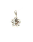 18K White Gold Flower Lotus Midi Solo Diamond Pendant