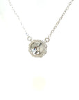 18K White Gold Sunflower Diamond Necklace