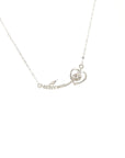 18K White Gold Smile Heart Diamond Necklace
