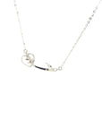 18K White Gold Smile Heart Diamond Necklace