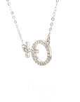 18K White Gold Mini Anchor Diamond Necklace