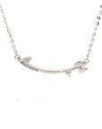 18K White Gold Smile Bow Diamond Necklace