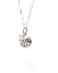 18K White Gold 3D Triple Heart Diamond Necklace