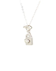 18K White Gold Petite Wave Lock Diamond Necklace