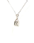 18K White Gold Classic Lock Diamond Necklace