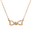 18K Rose Gold Twisted Bow Diamond Necklace