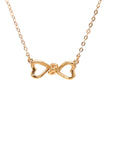 18K Rose Gold Twisted Bow Diamond Necklace