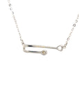 18K White Gold Clip Style Diamond Necklace