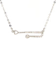 18K White Gold Clip Style Diamond Necklace