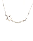 18K White Gold Smile Star Diamond Necklace