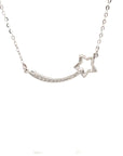 18K White Gold Smile Star Diamond Necklace