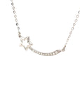 18K White Gold Smile Star Diamond Necklace